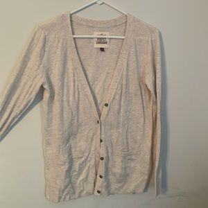 cream colored cardigan
